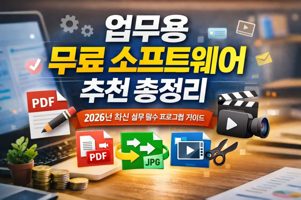 업무용 무료 소프트웨어 추천 프로그램을 분야별로 정리한 가이드 이미지