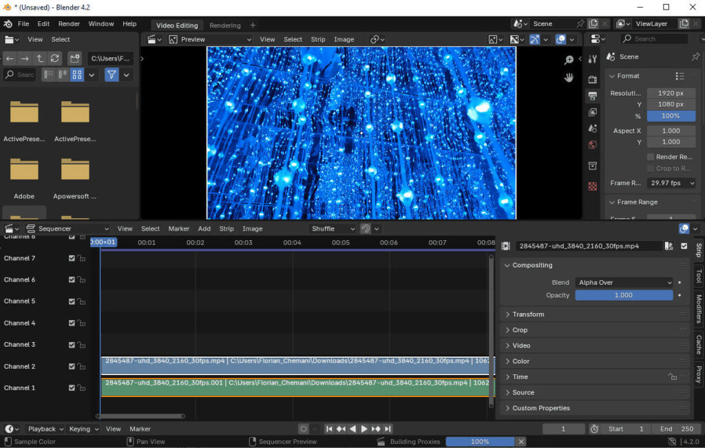 무료 동영상 편집 프로그램 인터페이스 예시 화면