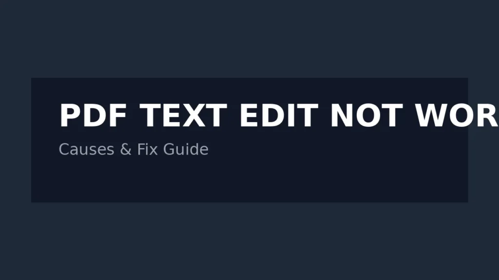 PDF text edit not working error guide thumbnail showing troubleshooting concept