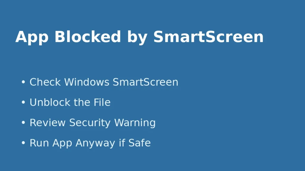Windows SmartScreen blocking app execution and how to unblock file and bypass security warning safely