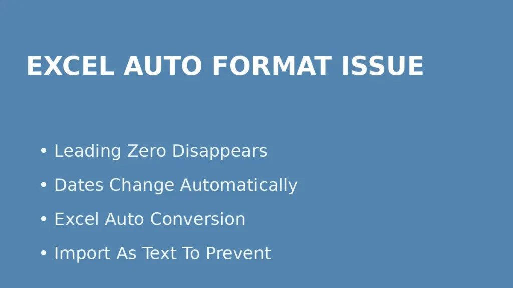 Fix CSV numbers losing leading zeros or dates changing automatically due to Excel auto format conversion