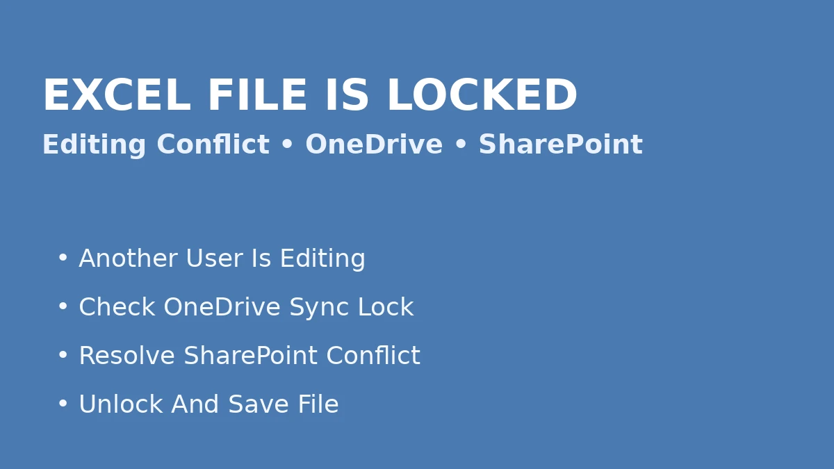 엑셀 잠겨 있습니다 해결 방법 – 다른 사용자가 편집 중·OneDrive·SharePoint 잠금 해제