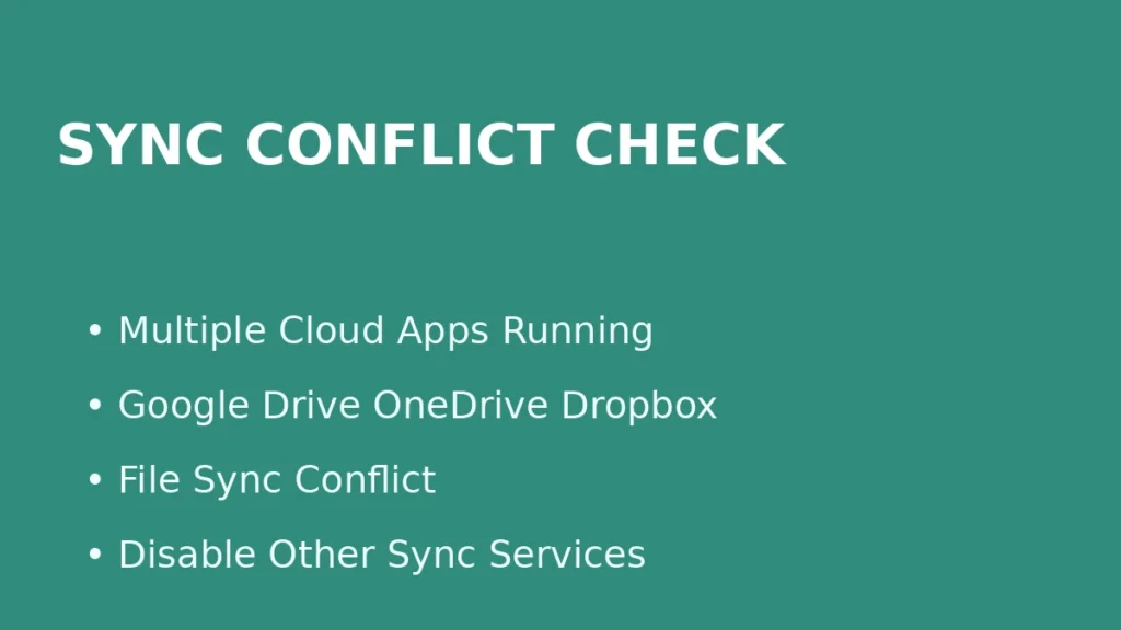Fix Google Drive sync conflict caused by using multiple cloud services like OneDrive or Dropbox at the same time