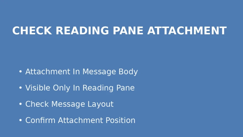 Check whether an Outlook attachment is embedded in the message body or visible only in the reading pane