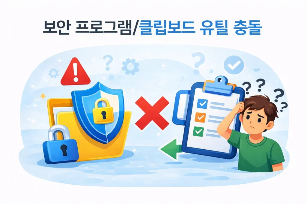 Security software and clipboard utility conflict causing copy and paste issues on Windows