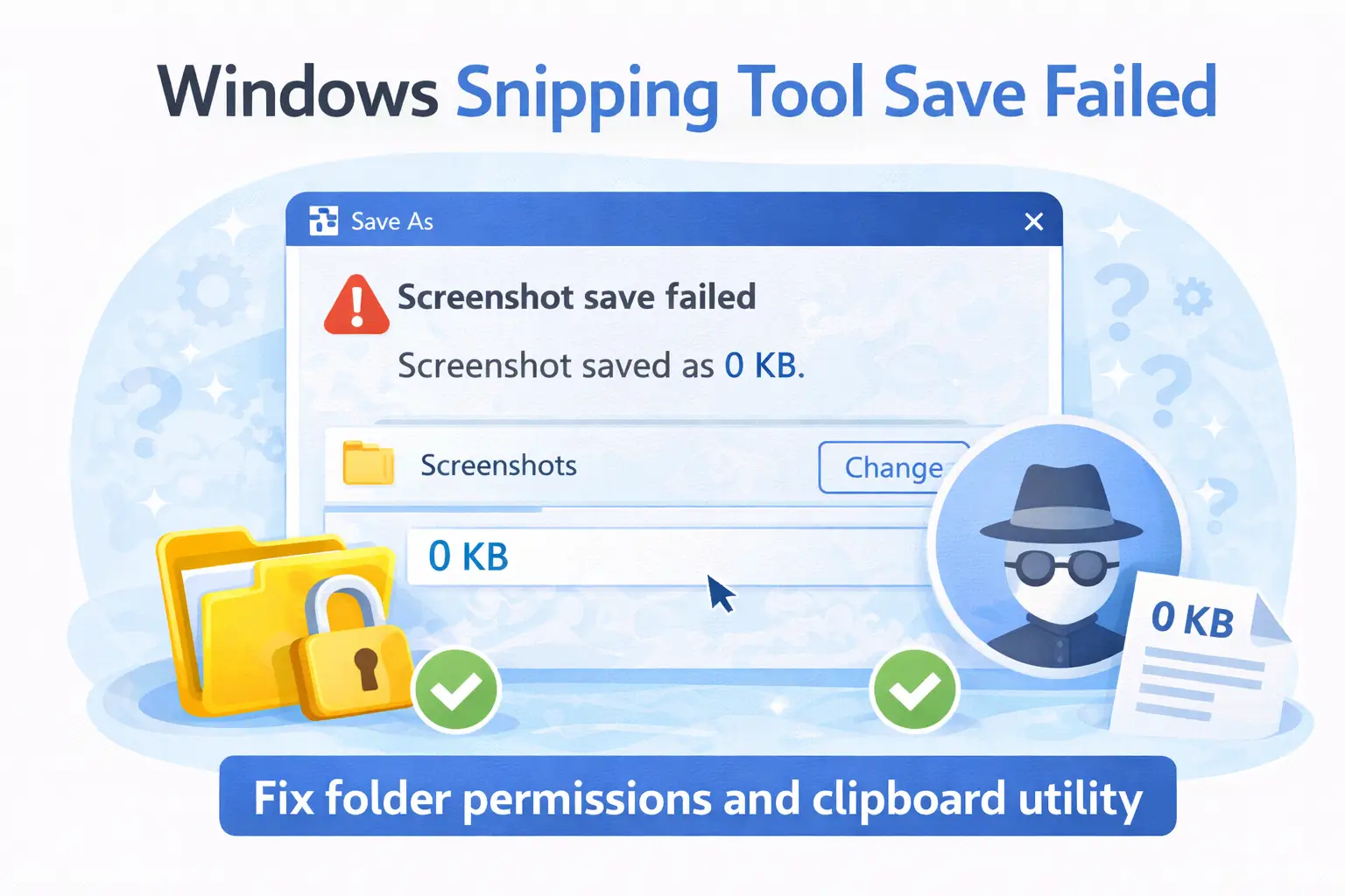 Windows 캡처도구 저장 안 될 때 해결 방법 – 스니핑툴 저장 실패,폴더 권한,0KB 문제 10분 복구 가이드 (2026)
