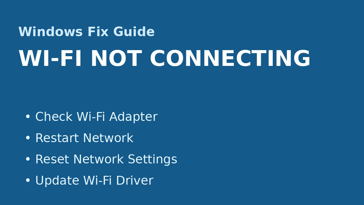 Windows Wi-Fi 연결 안 될 때 해결 방법 – 인터넷 없음·연결 끊김·SSID 안 보임 10분 복구 가이드 (2026)