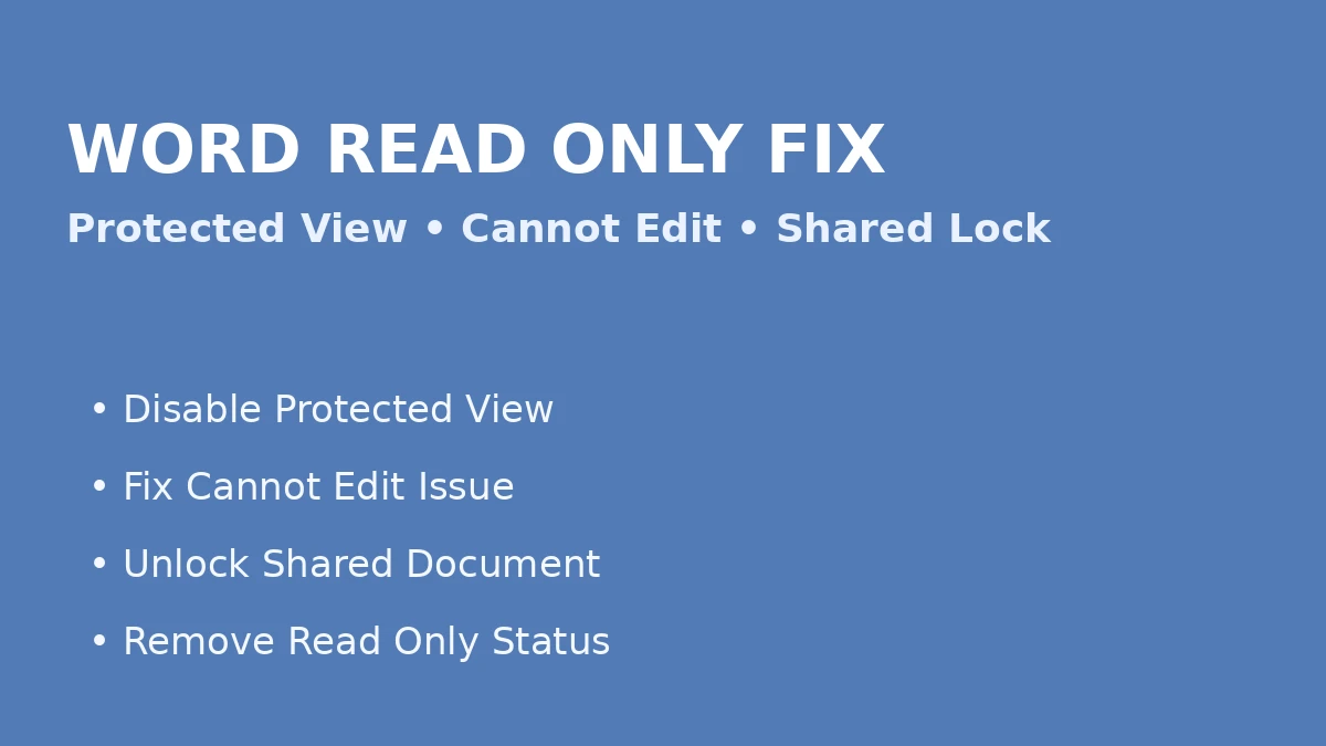워드 읽기 전용 해제 방법 – 보호된 보기·수정 안 됨·공유 문서 잠금 해결
